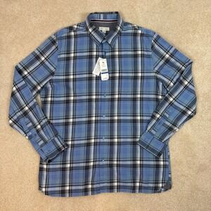 SUN + STONE Mens Plaid Long Sleeve Button Down Shirt‎ XL Blue New